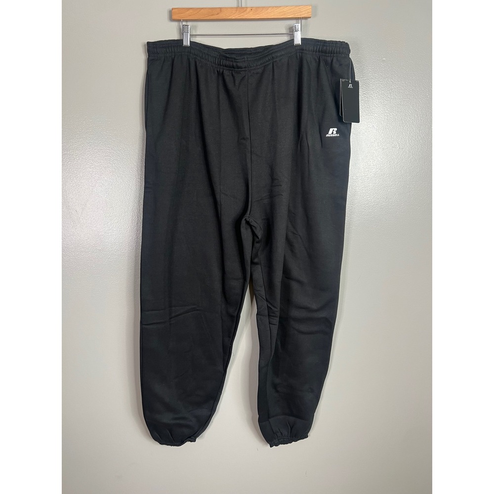 Russell Athletic Pro Cotton Sweatpants Mens 3XT Black Joggers NWT athleisure